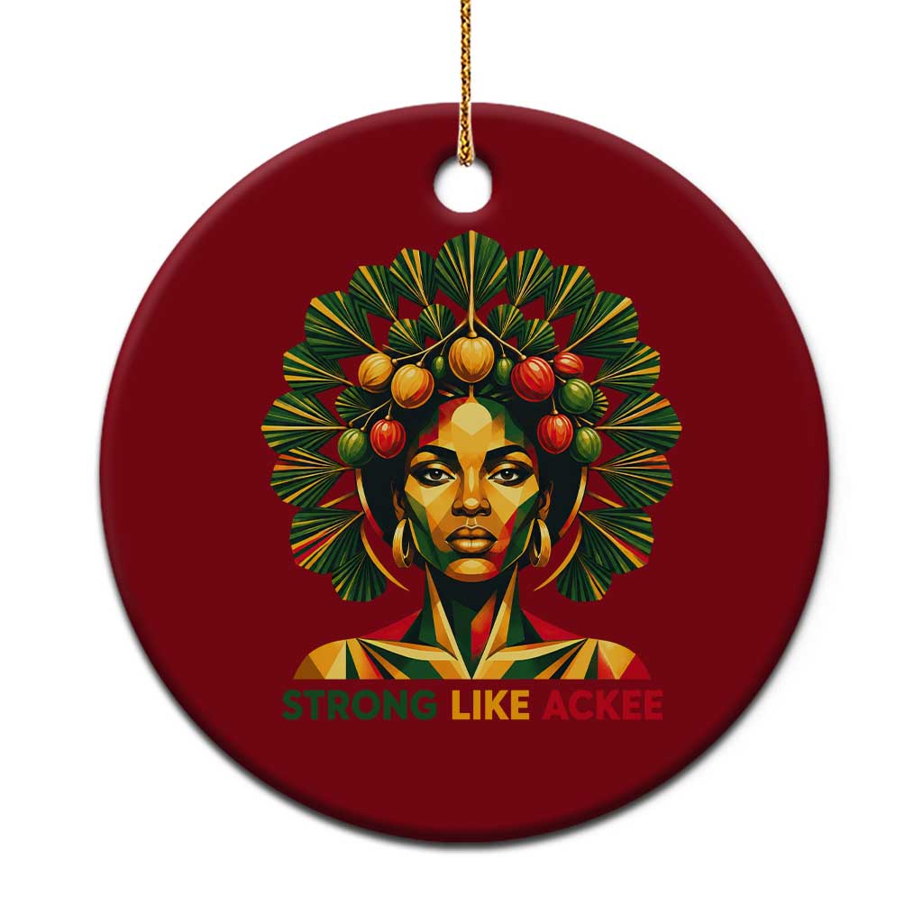 Strong Like Ackee Empowered Woman Ceramic Ornament Jamaican National Fruit Heritage Pride TS02 1pc Red Print Your Wear