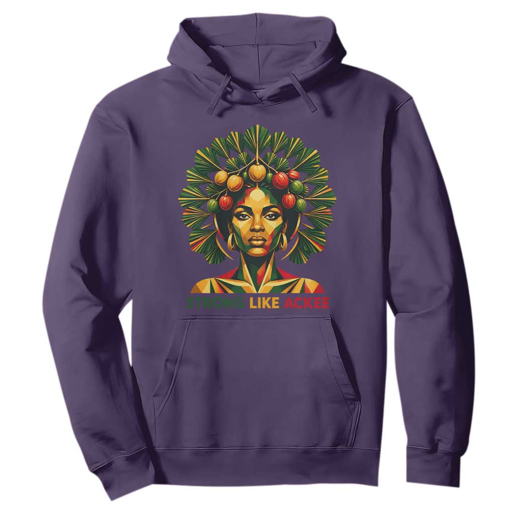 Strong Like Ackee Empowered Woman Hoodie Jamaican National Fruit Heritage Pride TS02 Purple Print Your Wear