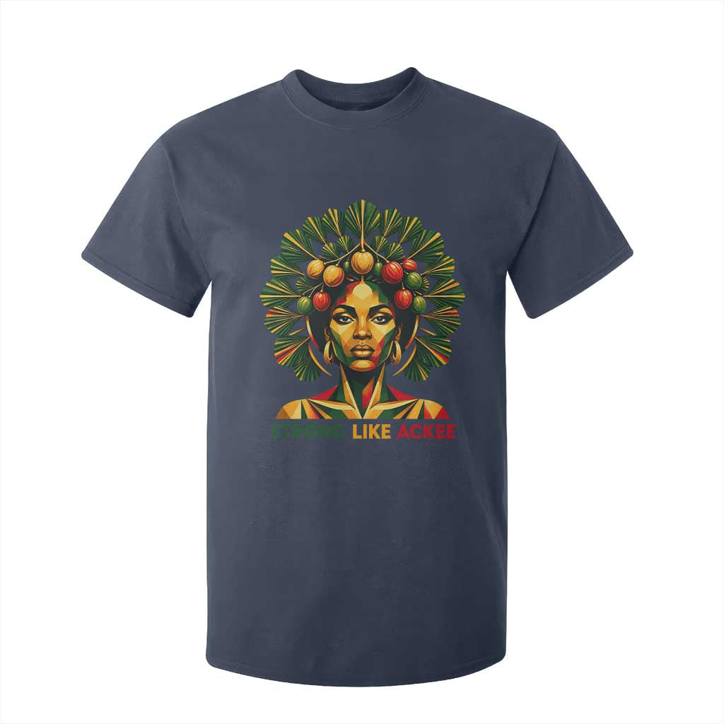 Strong Like Ackee Empowered Woman T Shirt For Kid Jamaican National Fruit Heritage Pride TS02 Navy Print Your Wear