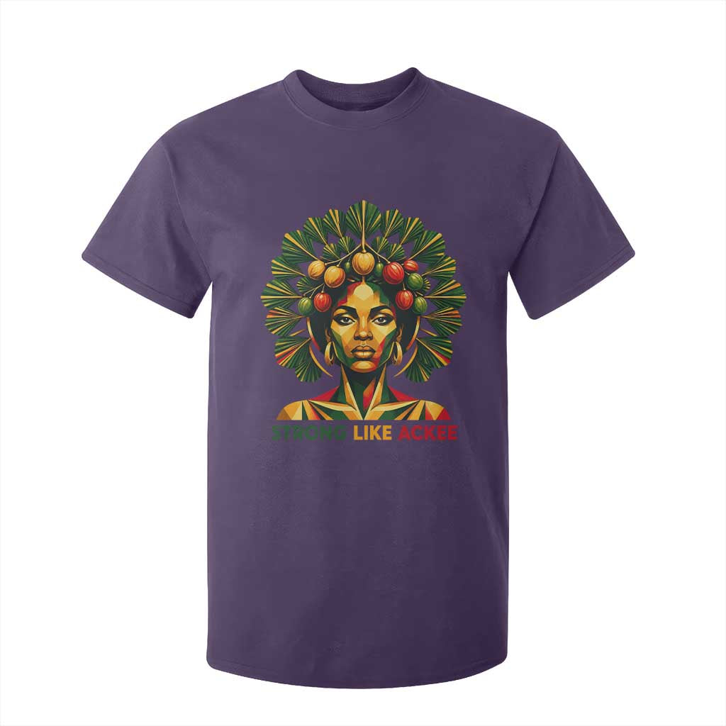 Strong Like Ackee Empowered Woman T Shirt For Kid Jamaican National Fruit Heritage Pride TS02 Purple Print Your Wear
