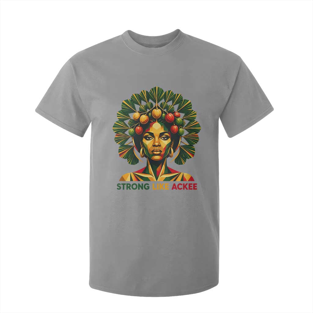 Strong Like Ackee Empowered Woman T Shirt For Kid Jamaican National Fruit Heritage Pride TS02 Sport Gray Print Your Wear