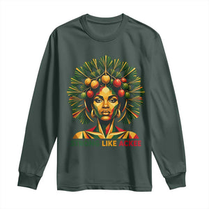 Strong Like Ackee Empowered Woman Long Sleeve Shirt Jamaican National Fruit Heritage Pride TS02 Dark Forest Green Print Your Wear