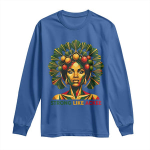 Strong Like Ackee Empowered Woman Long Sleeve Shirt Jamaican National Fruit Heritage Pride TS02 Royal Blue Print Your Wear