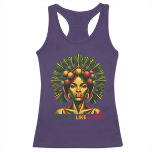 Strong Like Ackee Empowered Woman Racerback Tank Top Jamaican National Fruit Heritage Pride TS02 Purple Print Your Wear