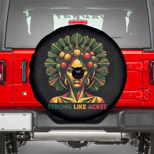 Strong Like Ackee Empowered Woman Spare Tire Cover Jamaican National Fruit Heritage Pride TS02 Black Print Your Wear