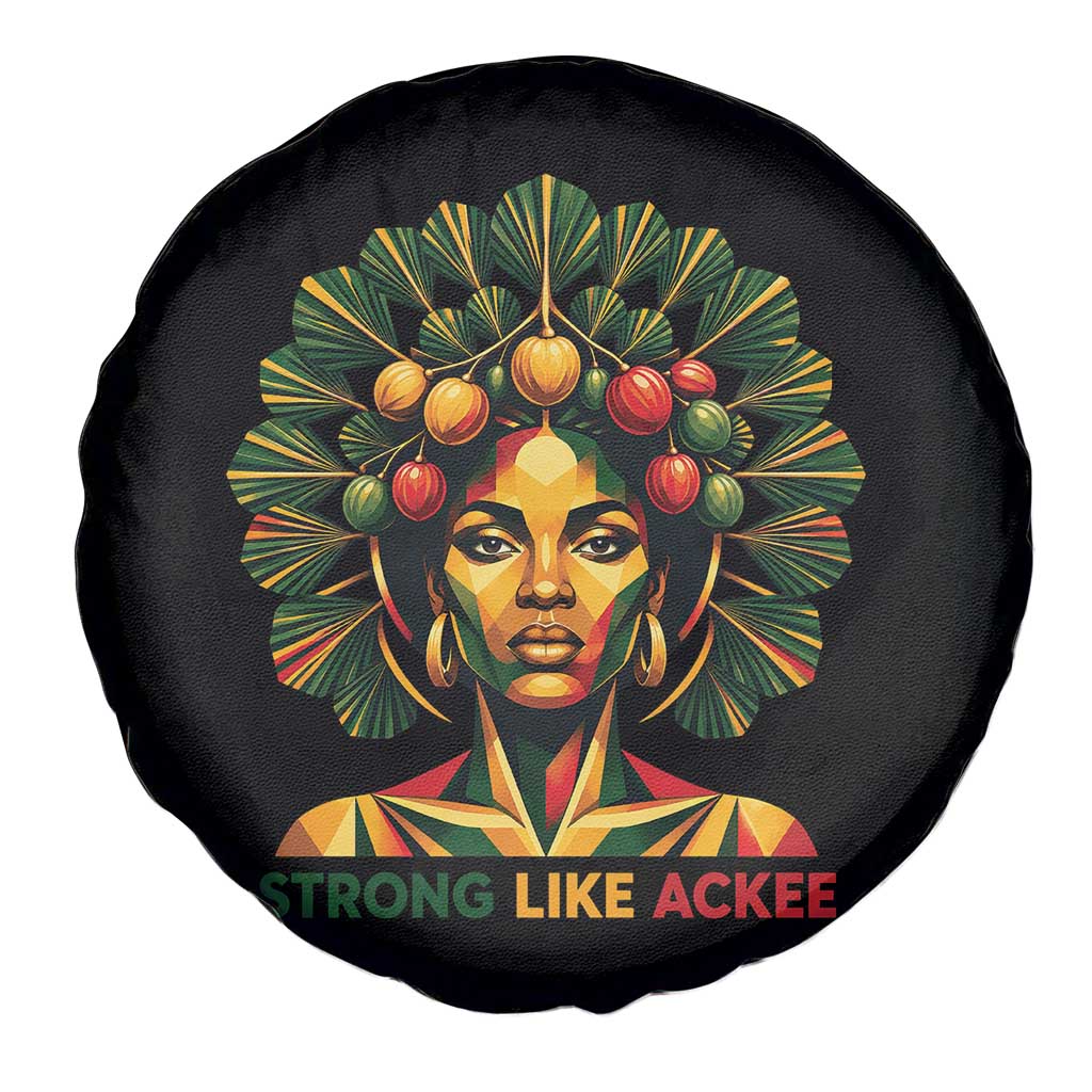 Strong Like Ackee Empowered Woman Spare Tire Cover Jamaican National Fruit Heritage Pride TS02 Print Your Wear
