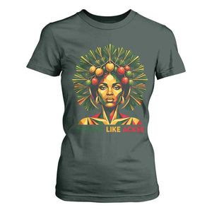 Strong Like Ackee Empowered Woman T Shirt For Women Jamaican National Fruit Heritage Pride TS02 Dark Forest Green Print Your Wear