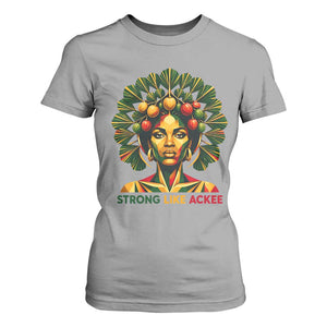 Strong Like Ackee Empowered Woman T Shirt For Women Jamaican National Fruit Heritage Pride TS02 Sport Gray Print Your Wear