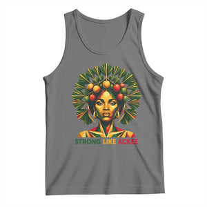 Strong Like Ackee Empowered Woman Tank Top Jamaican National Fruit Heritage Pride TS02 Black Heather Print Your Wear