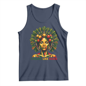 Strong Like Ackee Empowered Woman Tank Top Jamaican National Fruit Heritage Pride TS02 Navy Print Your Wear