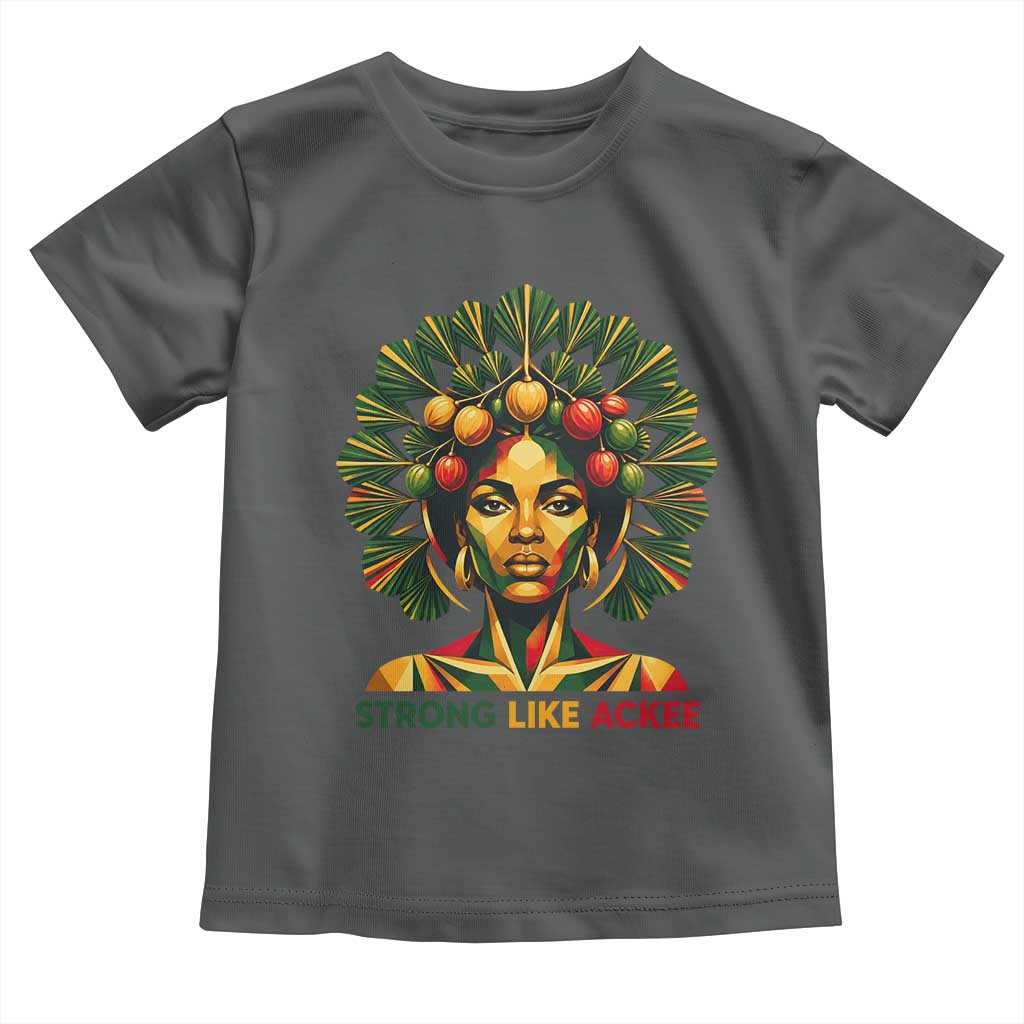 Strong Like Ackee Empowered Woman Toddler T Shirt Jamaican National Fruit Heritage Pride TS02 Dark Heather Print Your Wear