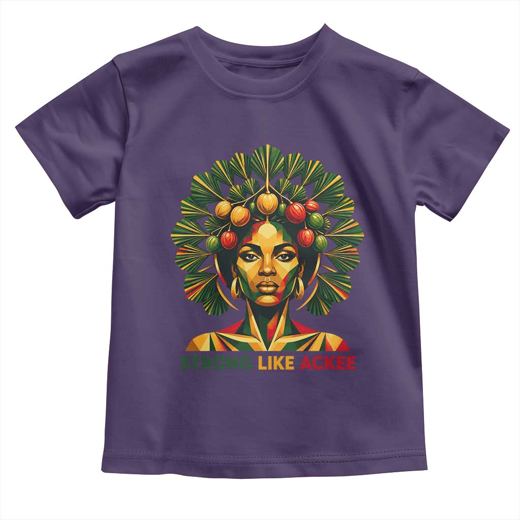 Strong Like Ackee Empowered Woman Toddler T Shirt Jamaican National Fruit Heritage Pride TS02 Purple Print Your Wear