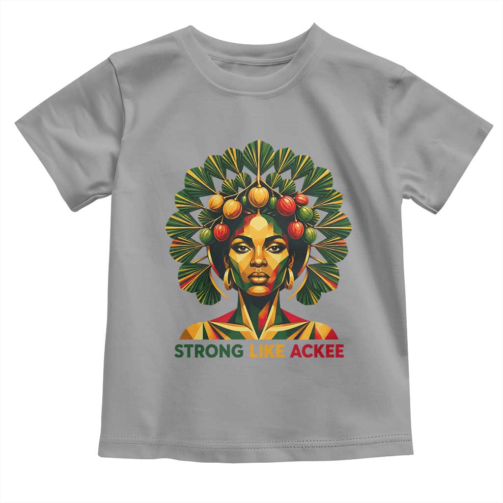 Strong Like Ackee Empowered Woman Toddler T Shirt Jamaican National Fruit Heritage Pride TS02 Sport Gray Print Your Wear