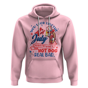 Funny 4th Of July Hoodie You Look Like The Fourth Of July Makes Me Want A Hot Dog Real Bad TS02 Light Pink Printyourwear