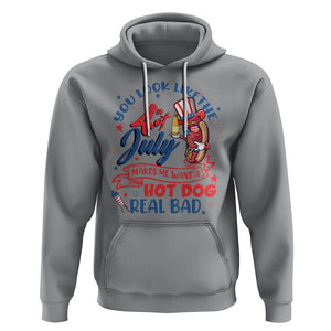 Funny 4th Of July Hoodie You Look Like The Fourth Of July Makes Me Want A Hot Dog Real Bad TS02 Sport Gray Printyourwear