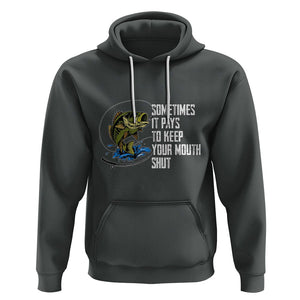 Funny Fishing Hoodie Sometimes It Pays To Keep Your Mouth Shut TS02 Dark Heather Printyourwear