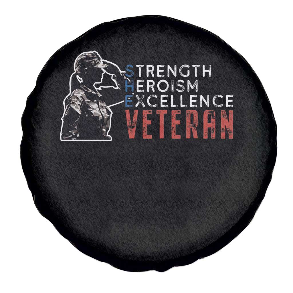 Female Veteran Spare Tire Cover Strength Heroism Excellence Women TS02 Print Your Wear