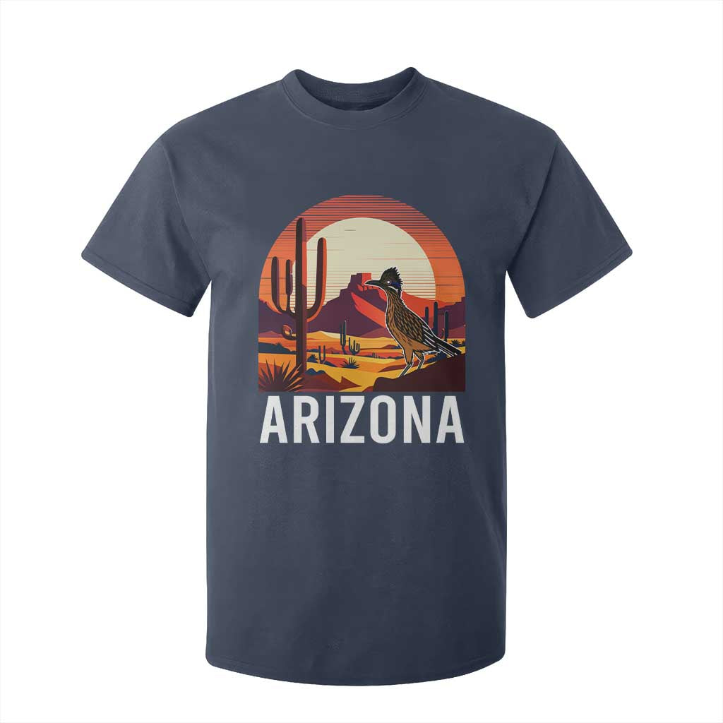 Retro Arizona Roadrunner Desert Sunset Graphic T Shirt For Kid Southwest Saguaro Cactus Wildlife Travel Souvenir