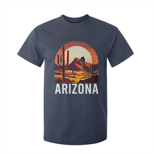 Retro Arizona Roadrunner Desert Sunset Graphic T Shirt For Kid Southwest Saguaro Cactus Wildlife Travel Souvenir