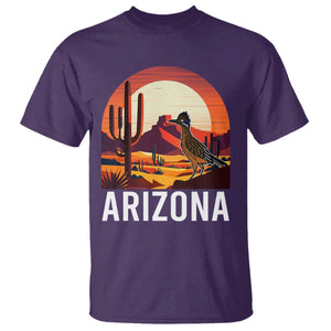 Retro Arizona Roadrunner Desert Sunset Graphic T Shirt Southwest Saguaro Cactus Wildlife Travel Souvenir