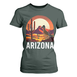 Retro Arizona Roadrunner Desert Sunset Graphic T Shirt For Women Southwest Saguaro Cactus Wildlife Travel Souvenir