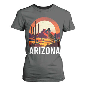 Retro Arizona Roadrunner Desert Sunset Graphic T Shirt For Women Southwest Saguaro Cactus Wildlife Travel Souvenir
