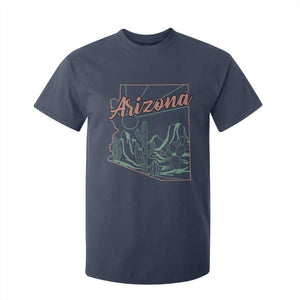 Vintage Arizona State Outline Desert Sunset Graphic T Shirt For Kid Retro Southwest Saguaro Cactus Travel Souvenir