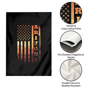 Patriotic Arizona Flag Sunset Graphic Garden Flag American Flag Southwest Desert Saguaro Cactus State Pride Souvenir