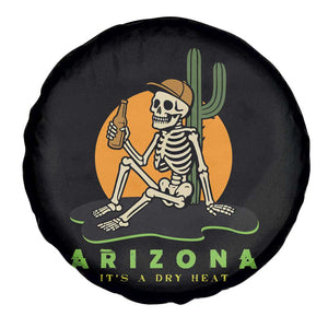 Funny Arizona Its A Dry Heat Skeleton Graphic Spare Tire Cover Vintage Desert Drinking Beer Saguaro Cactus Souvenir