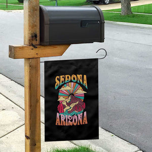 Vintage Retro Sedona Arizona Graphic Garden Flag Psychedelic Red Rock Mountain Sunset Travel Souvenir