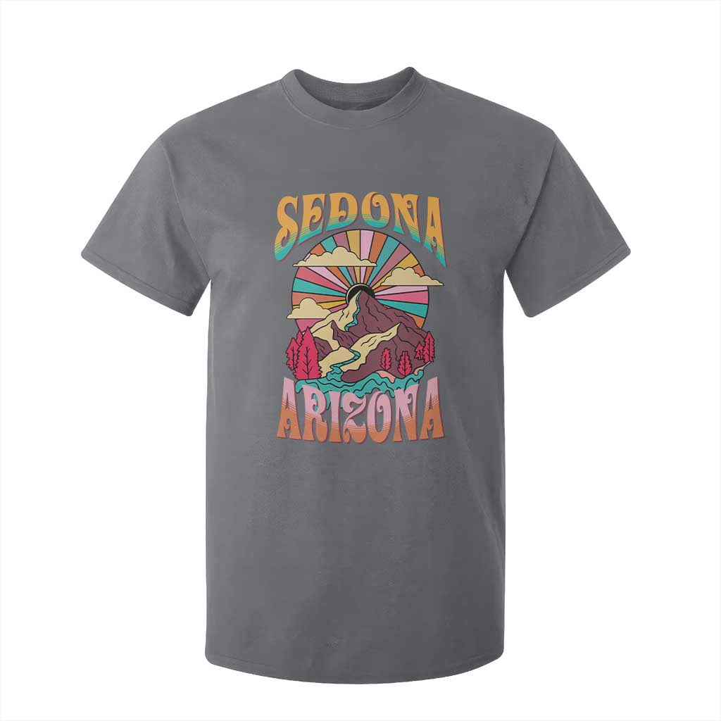 Vintage Retro Sedona Arizona Graphic T Shirt For Kid Psychedelic Red Rock Mountain Sunset Travel Souvenir