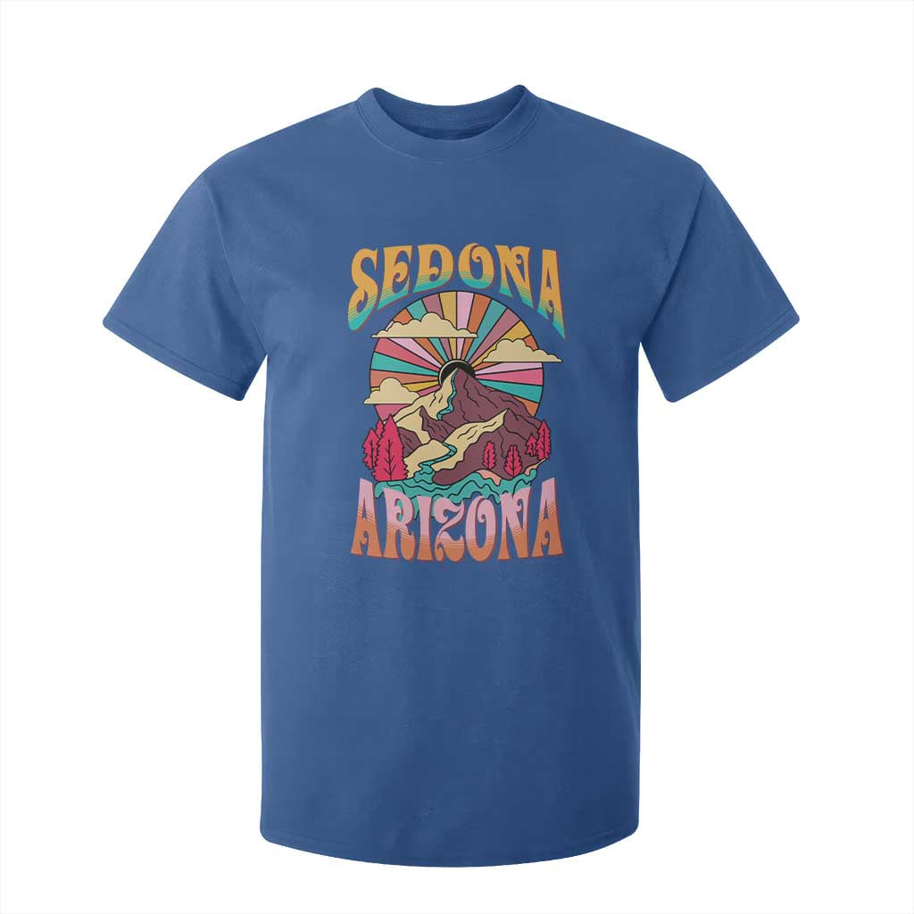 Vintage Retro Sedona Arizona Graphic T Shirt For Kid Psychedelic Red Rock Mountain Sunset Travel Souvenir