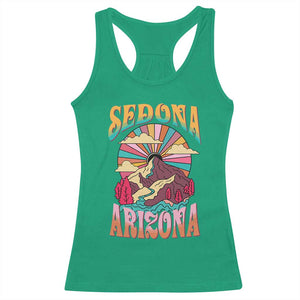 Vintage Retro Sedona Arizona Graphic Racerback Tank Top Psychedelic Red Rock Mountain Sunset Travel Souvenir