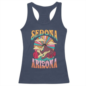 Vintage Retro Sedona Arizona Graphic Racerback Tank Top Psychedelic Red Rock Mountain Sunset Travel Souvenir