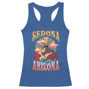 Vintage Retro Sedona Arizona Graphic Racerback Tank Top Psychedelic Red Rock Mountain Sunset Travel Souvenir