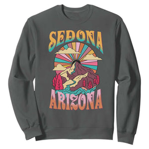 Vintage Retro Sedona Arizona Graphic Sweatshirt Psychedelic Red Rock Mountain Sunset Travel Souvenir