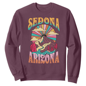 Vintage Retro Sedona Arizona Graphic Sweatshirt Psychedelic Red Rock Mountain Sunset Travel Souvenir