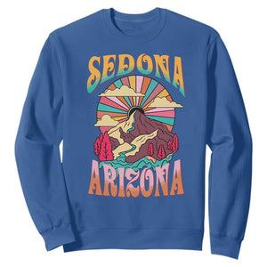 Vintage Retro Sedona Arizona Graphic Sweatshirt Psychedelic Red Rock Mountain Sunset Travel Souvenir