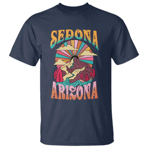 Vintage Retro Sedona Arizona Graphic T Shirt Psychedelic Red Rock Mountain Sunset Travel Souvenir