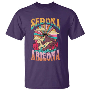 Vintage Retro Sedona Arizona Graphic T Shirt Psychedelic Red Rock Mountain Sunset Travel Souvenir