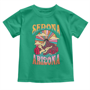 Vintage Retro Sedona Arizona Graphic Toddler T Shirt Psychedelic Red Rock Mountain Sunset Travel Souvenir