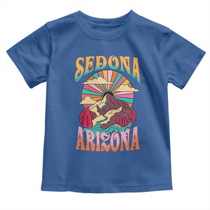Vintage Retro Sedona Arizona Graphic Toddler T Shirt Psychedelic Red Rock Mountain Sunset Travel Souvenir