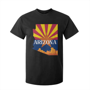 Arizona State Flag Map Graphic T Shirt For Kid Southwest Sunburst Cactus State Pride Souvenir