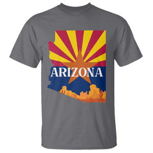 Arizona State Flag Map Graphic T Shirt Southwest Sunburst Cactus State Pride Souvenir