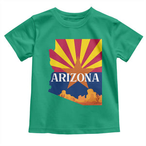 Arizona State Flag Map Graphic Toddler T Shirt Southwest Sunburst Cactus State Pride Souvenir