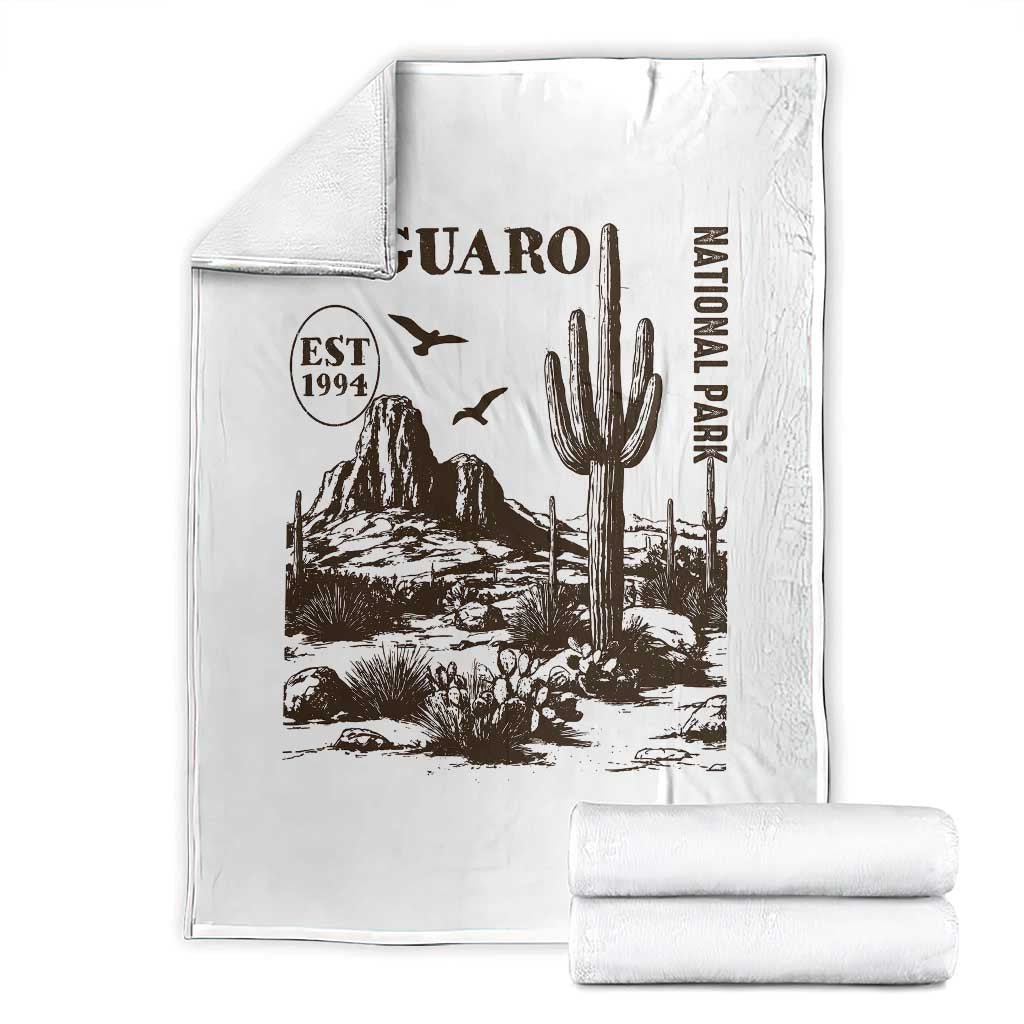 Vintage Saguaro National Park Est 1994 Graphic Throw Blanket Retro Arizona Desert Mountain Hiking Souvenir TS02 White Print Your Wear