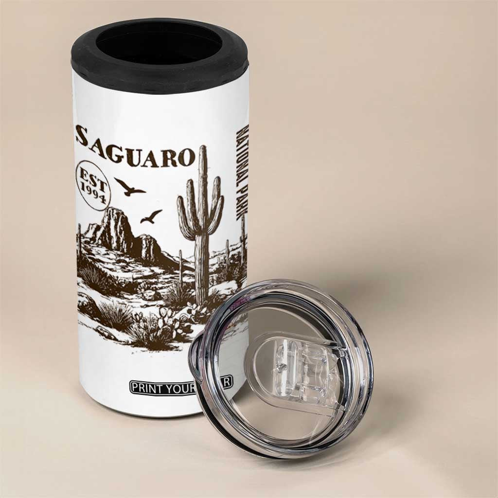 Vintage Saguaro National Park Est 1994 Graphic 4 in 1 Can Cooler Tumbler Retro Arizona Desert Mountain Hiking Souvenir