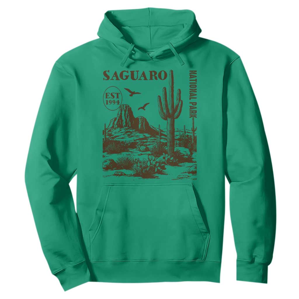 Vintage Saguaro National Park Est 1994 Graphic Hoodie Retro Arizona Desert Mountain Hiking Souvenir