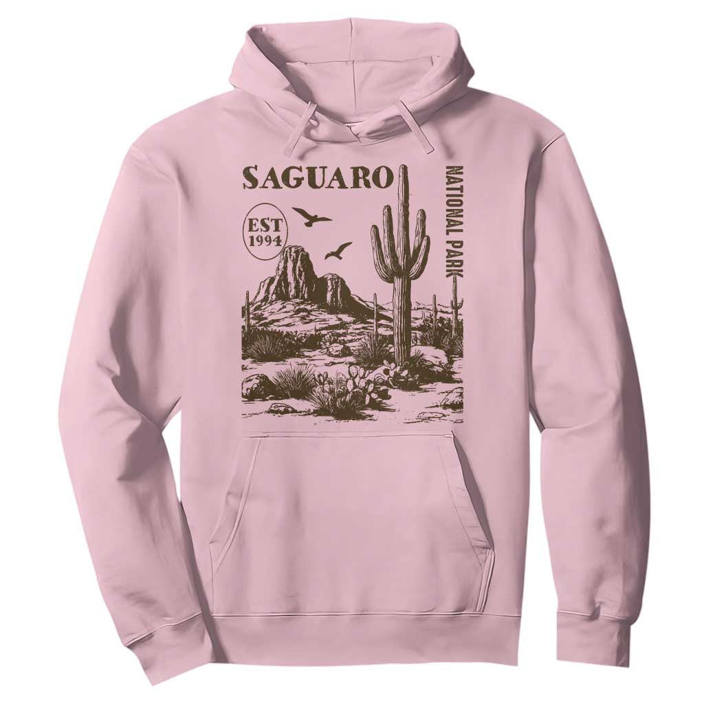 Vintage Saguaro National Park Est 1994 Graphic Hoodie Retro Arizona Desert Mountain Hiking Souvenir