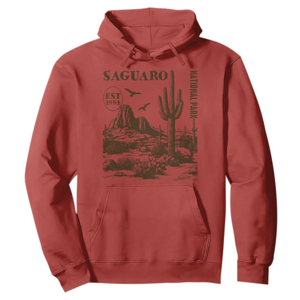 Vintage Saguaro National Park Est 1994 Graphic Hoodie Retro Arizona Desert Mountain Hiking Souvenir